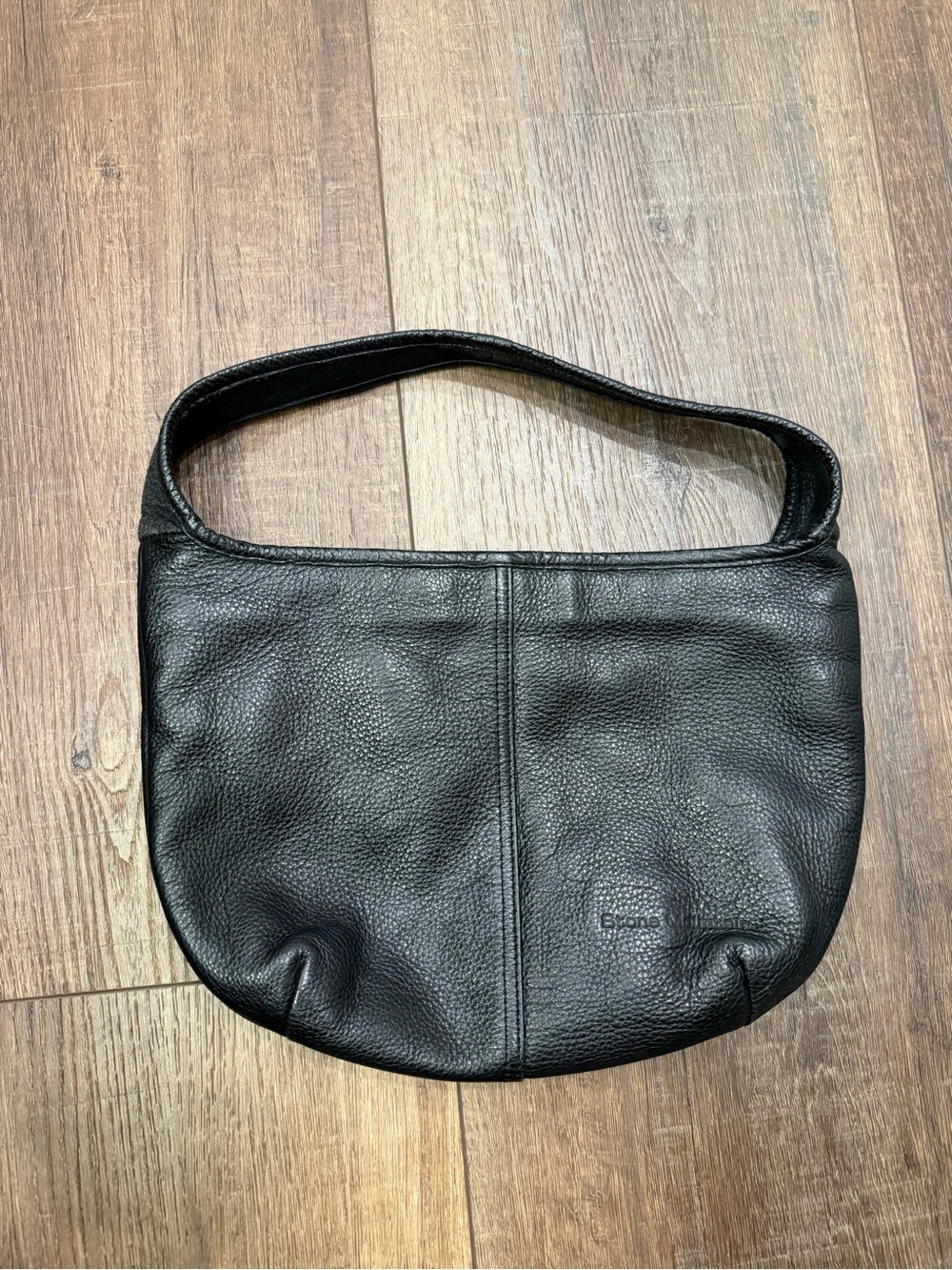 Stone Mountain black leather pebbled small shoulder bag handbag